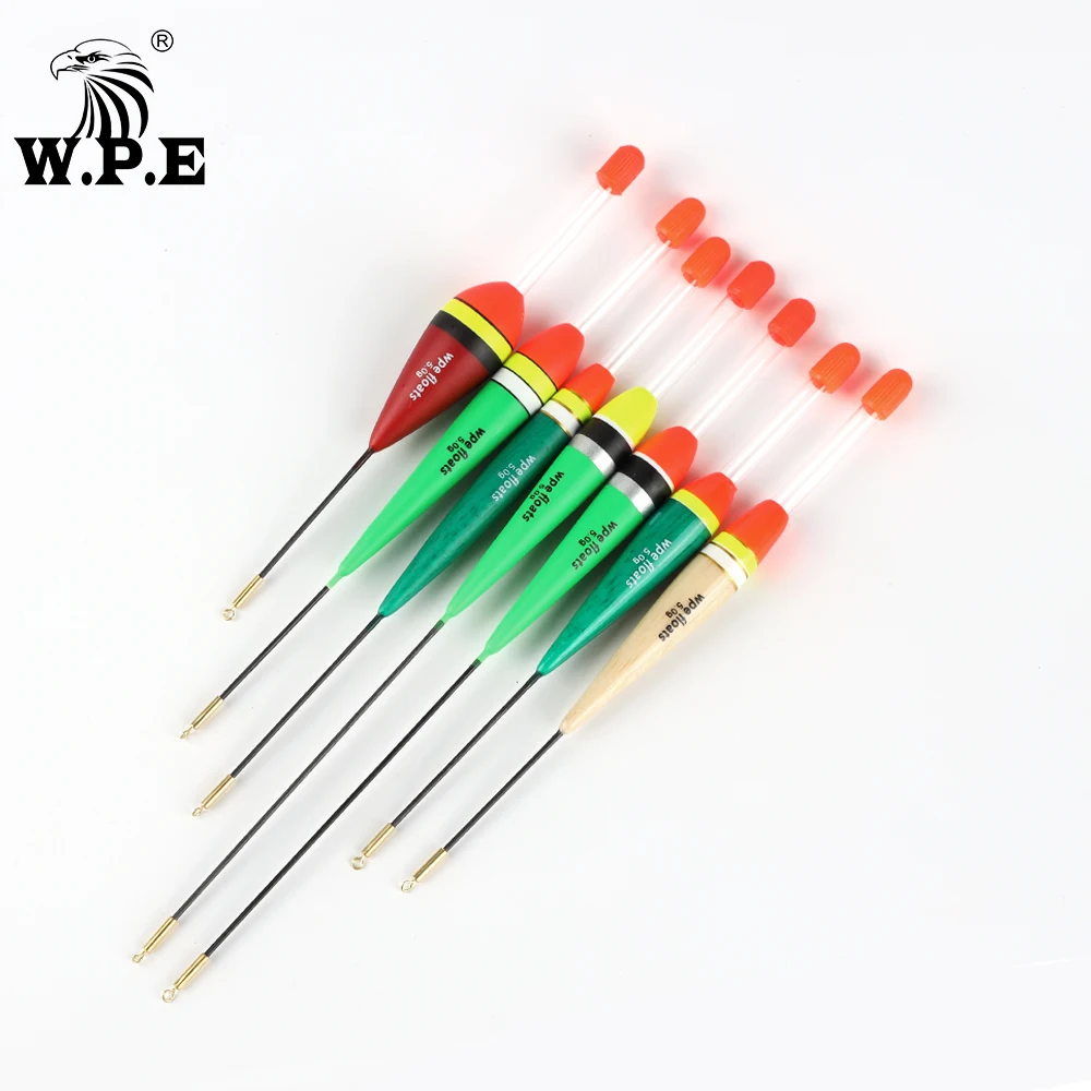W.P.E-flotador de Pesca, 5 unids/paquete, abeto, tamaño 5g, Pesca de carpa, 16-20cm, aparejos de Pesca, boya Vertical, Bobber - imagen 2