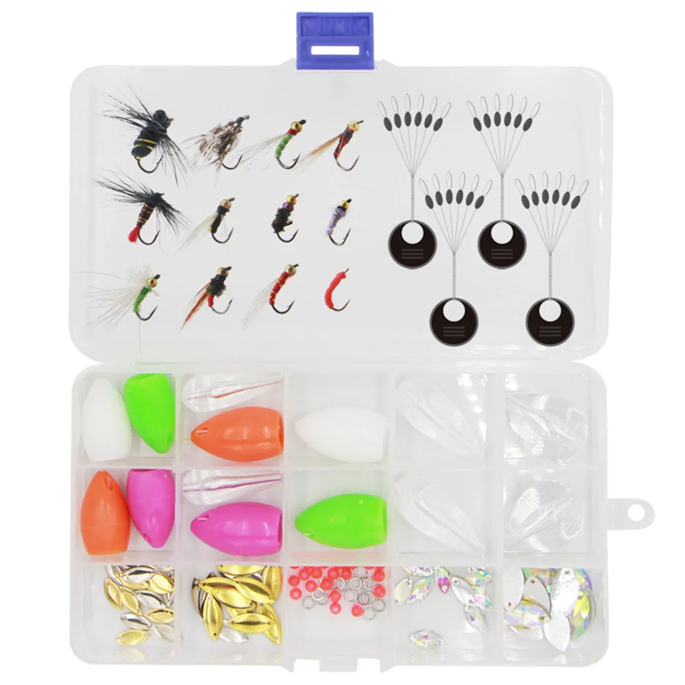 Juego de señuelos de pesca con mosca, Kit de accesorios, Spinner de plomo, aparejos de línea, grupo giratorio, anzuelo, cebo Artificial, trucha, Mini moscas duras - imagen 2