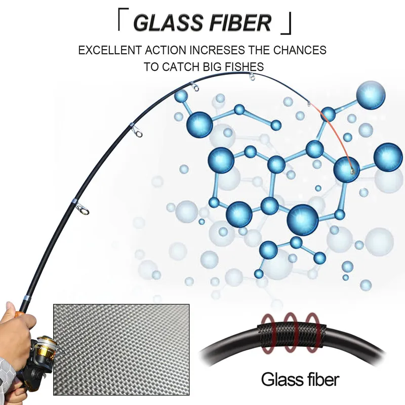 Caña de pescar telescópica Sougayilang, mango de corcho de 1,6 M, papel de Pesca giratorio/fundido, caña de pescar de viaje portátil de fibra de carbono - imagen 3