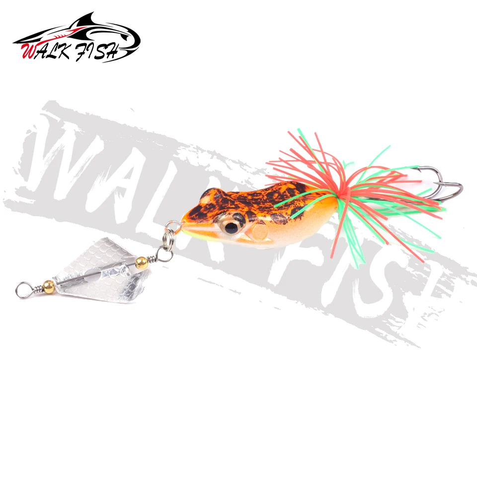WALK FISH-Señuelos de Pesca de 1 piezas, 9g, 11g, anzuelos triples, Topwater Ray, Frog Minnow, cebo Crankbait, Wobblers, ojos 3D, aparejos de Pesca - imagen 3