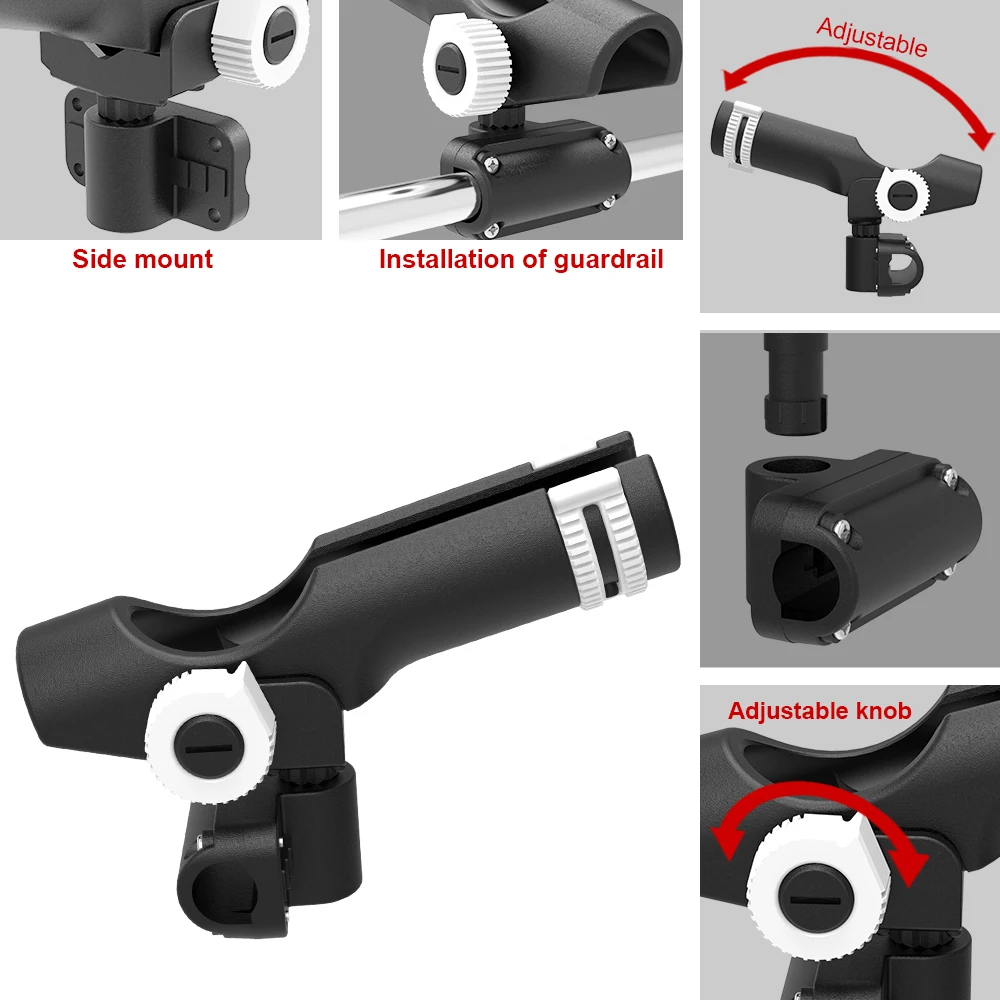 Soporte de caña de pescar de plástico Ajustable, alta resistencia marina, piezas de barco