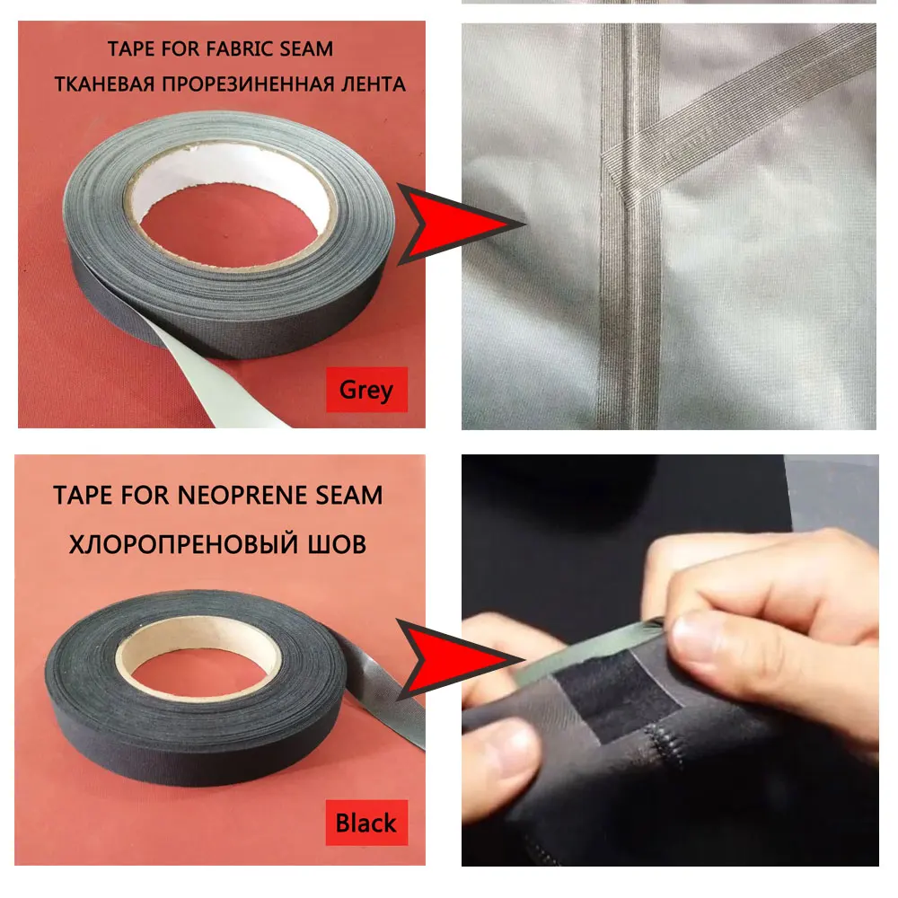 Cinta de reparación adhesiva de fusión de tela de sellado de hierro impermeable para traje de neopreno traje marino Wader chaqueta de lluvia pantalones ropa de esquí
