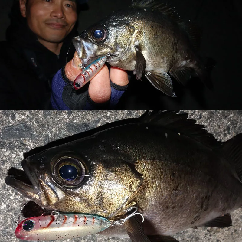 Señuelos de Pesca Minnow, cebos duros de lápiz, se hunden, Popper, 45mm/3g, Wobblers de pesca profesionales de alta calidad para lubina de mar - imagen 4