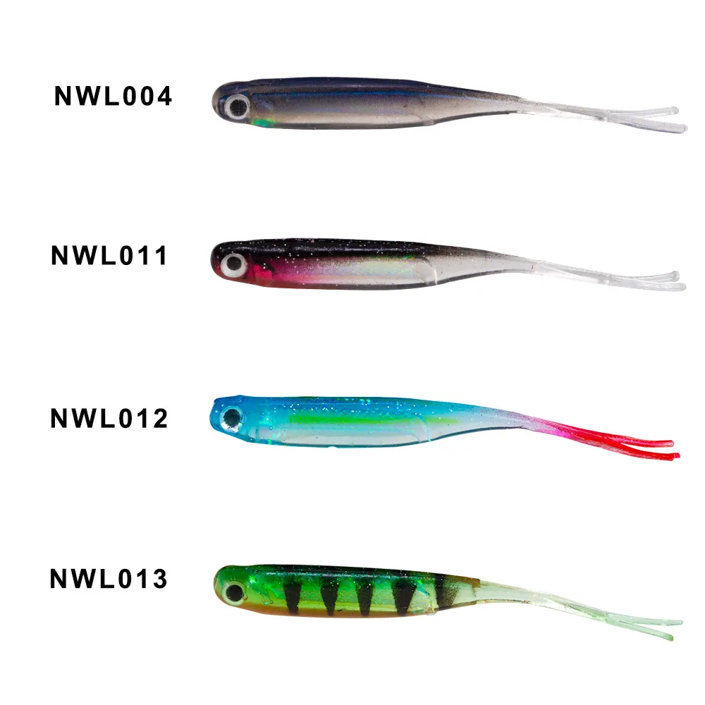 NOEBY-señuelo de pesca de silicona, cebos blandos, carpa de natación, cola de pez, dividido, malla Real, Señuelos de Pesca, 7,5 cm, 11,5 cm - imagen 3