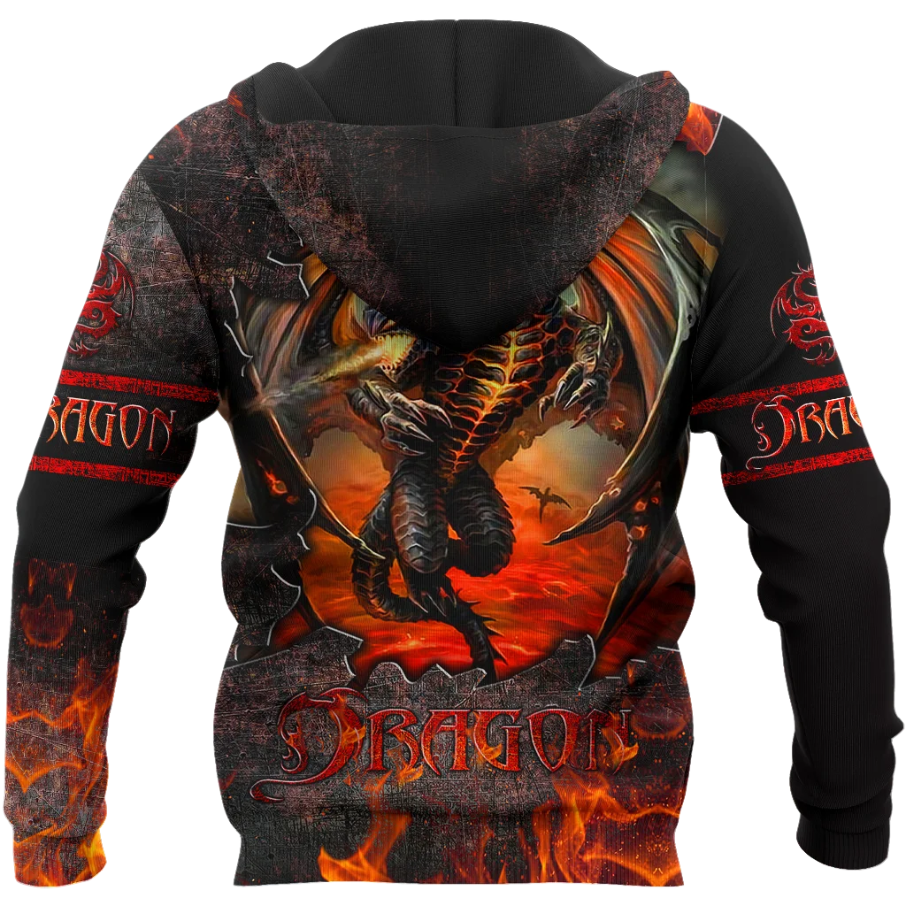 Increíble tatuaje de dragón 3D completamente estampado Sudadera con capucha y sudadera para hombre otoño Unisex sudaderas con cremallera ropa de calle informal KJ822 - imagen 2