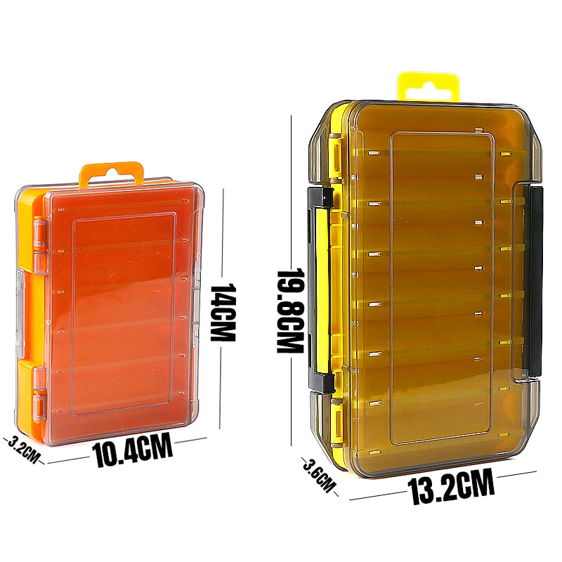 SUPERCONTINENT estuche Reversible para señuelos, caja de almacenamiento de plantilla de cebo de plástico de doble cara, accesorio de aparejos de pesca de alta resistencia, 12 y 14 habitaciones - imagen 2