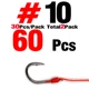 Hook size 10  60Pcs