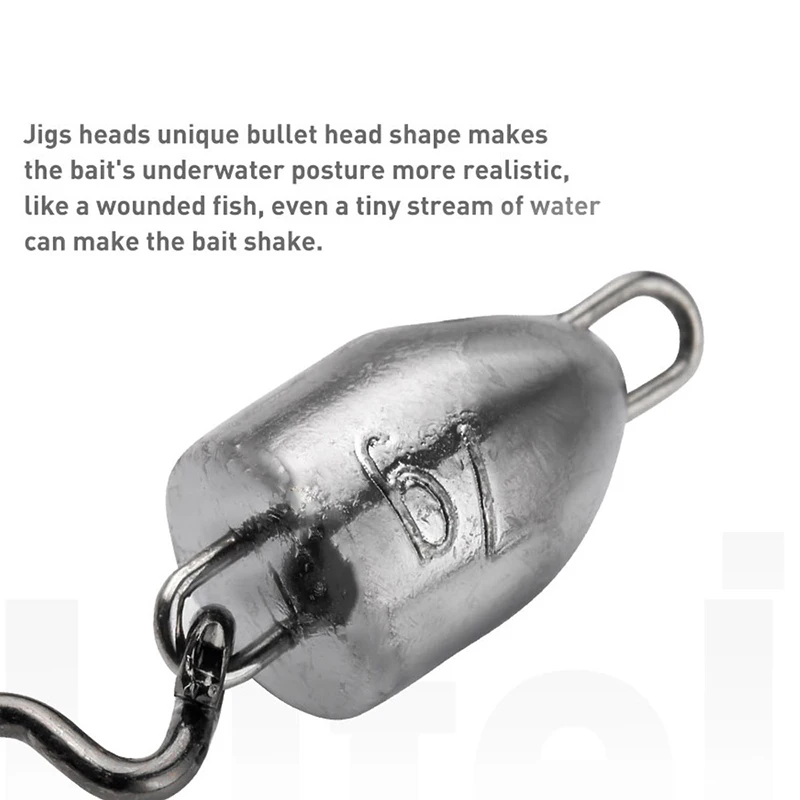 Anzuelos de pesca con cabeza de plomo, 3,5g, 5g, 7g, 10g, anzuelos de cabeza plomada de bala, ganchos de gusano Offset sin tejer, accesorios de Texas Rigs M101 - imagen 3