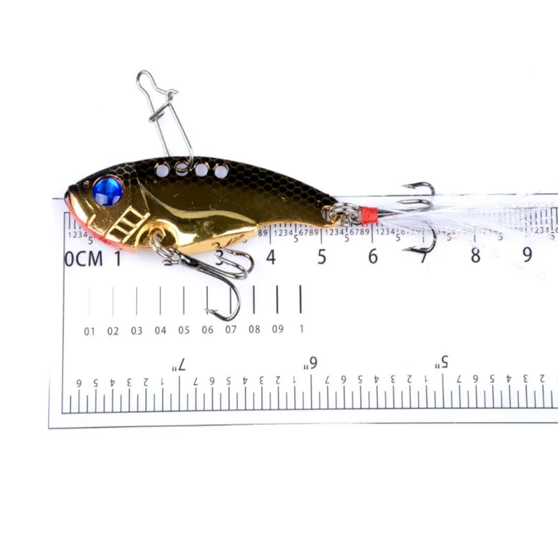 1Pcs 5.5cm/11g Metal Fishing Lures Spoon Bait 3D Eyes Crankbait Vibration Baits Cicada VIB Fishing Tackle For Bass Pike Pesca - imagen 2