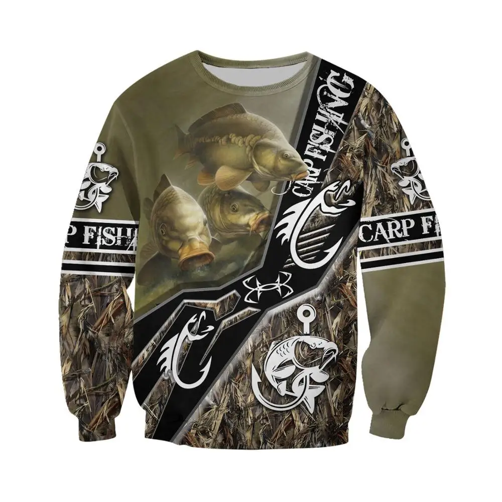 Patrón de pesca de carpa 3D completamente estampado Sudadera con capucha para hombres/mujeres Harajuku moda Animal Sudadera con capucha chaqueta Casual pulóver - imagen 5