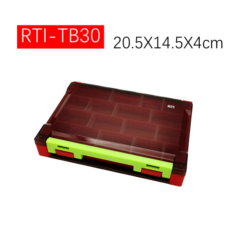 Caja de subcebo RTI, caja portátil de doble capa, pesca multifuncional, cebo suave Mino, cebo falso, caja de almacenamiento de moscas de doble cara