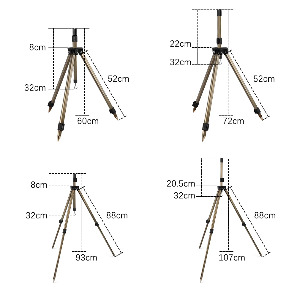 W.P.E-caña de pescar plegable, soporte telescópico ajustable para caña de pescar, soporte ripod, soporte para poste de aleación de aluminio, aparejos de pesca - imagen 2