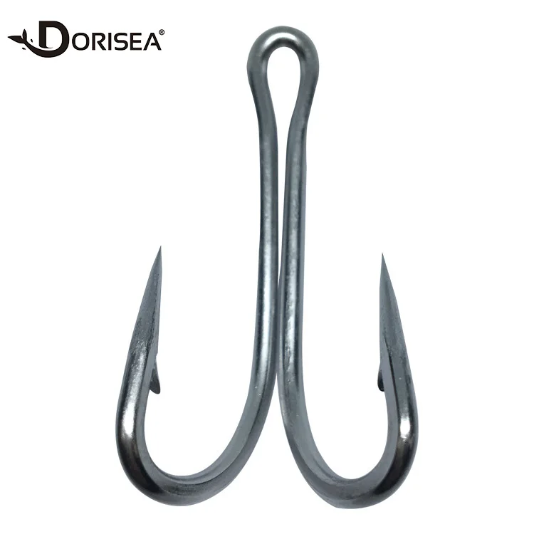 DORISEA 7897 Anzuelos dobles frog Ray 45° – Acero inoxidable