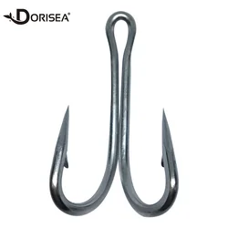DORISEA 7897 Anzuelos dobles frog Ray 45° – Acero inoxidable