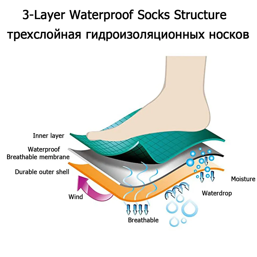 Calcetines secos transpirables impermeables Unisex, para pesca al aire libre, kayak, senderismo, Camping, Trekking, ciclismo, snowboard y esquí - imagen 2