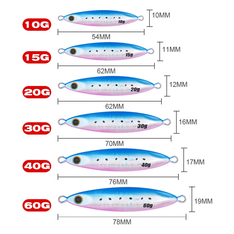 FUNADAIKO Shore Cast Jigs Metal lento Jig Cast jig 30g 40g 60g cebo Artificial Shore pesca lubina señuelo de Metal pescador - imagen 4