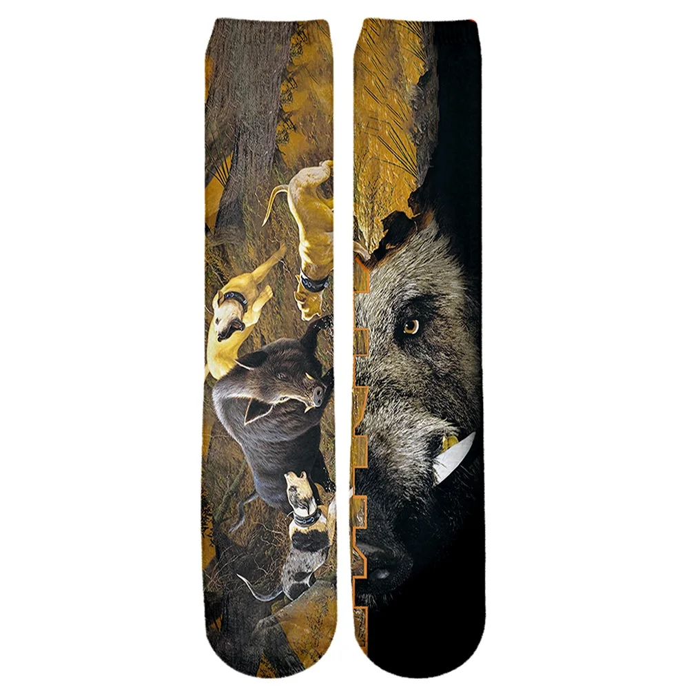 Calcetines de marca PLstar Cosmos 2025, nuevos calcetines de moda para hombre, calcetines de camuflaje de caza de oso/jabalí, calcetines informales hasta la rodilla con estampado 3D Unisex - imagen 3