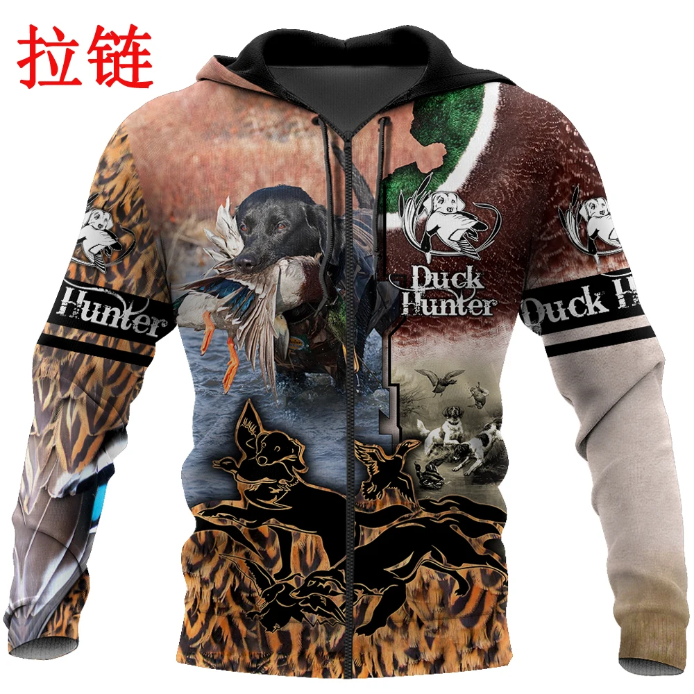 Sudaderas con capucha para hombre con estampado 3D de caza de pato mallard, ropa de calle Unisex, jersey con cremallera, chaqueta informal, chándal KJ0194 - imagen 3