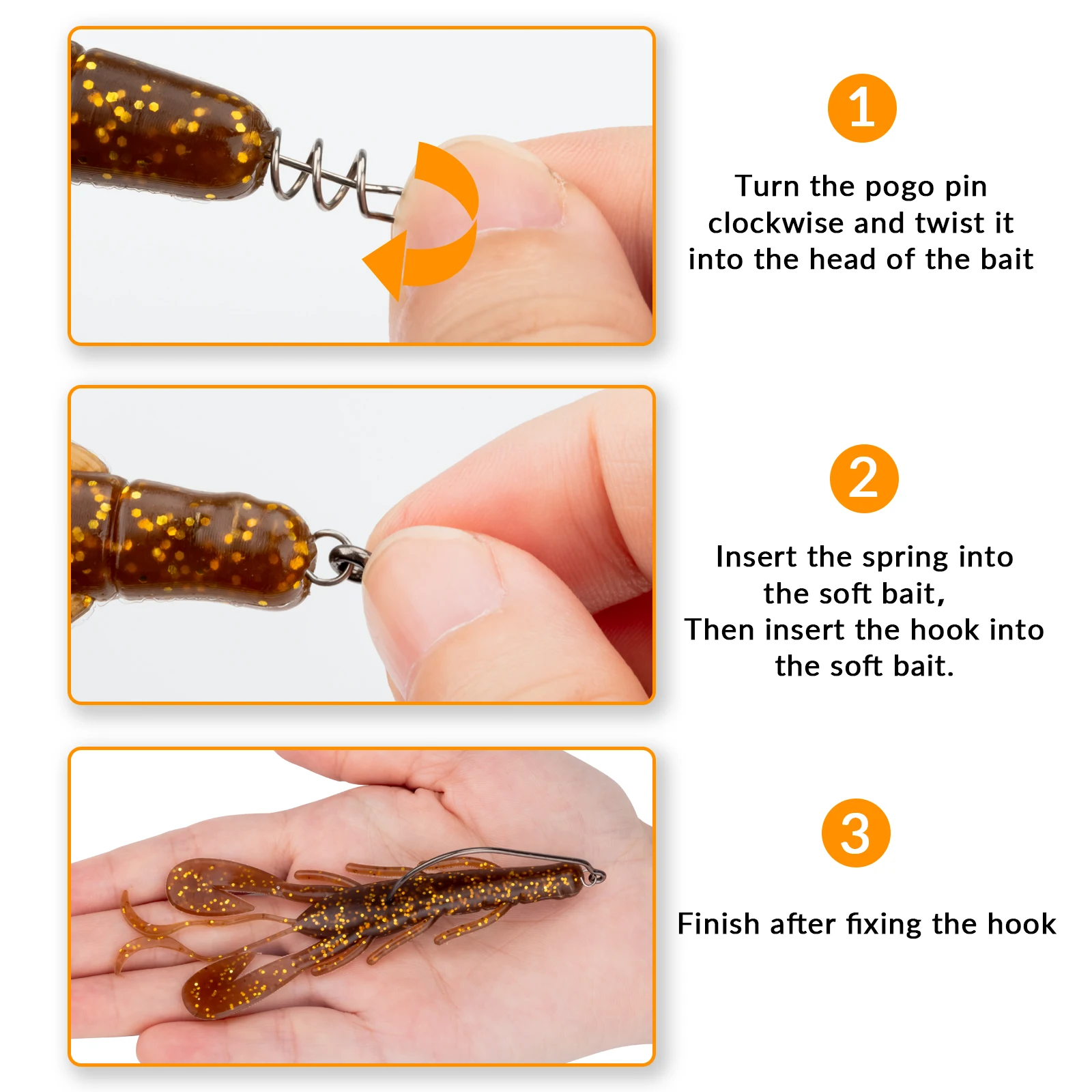 THKFISH 10 Uds anzuelos de pesca anzuelos compensados de acero rico en carbono con pasador de bloqueo de resorte # 1/0- # Anzuelo de púas con plantilla 5/0 para gusanos blandos - imagen 4