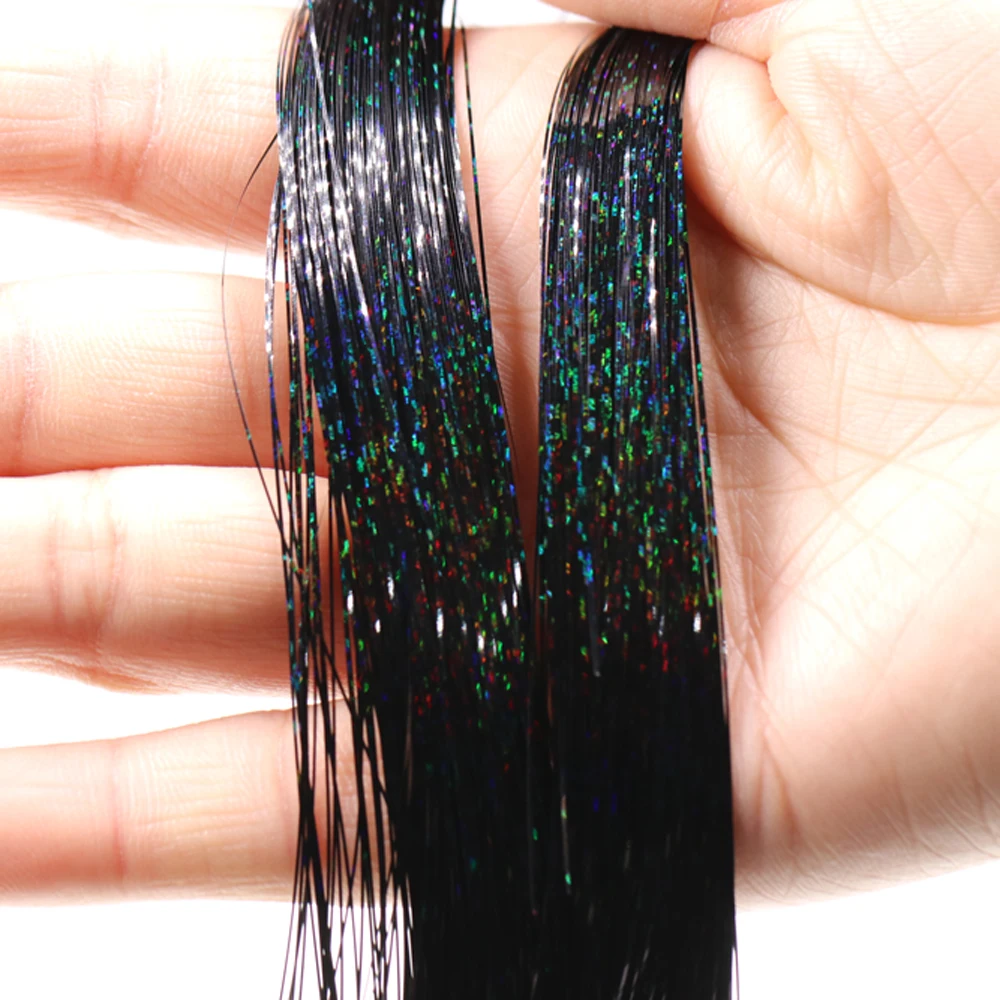 ICERIO, 2 paquetes de fibra sintética de ala de hielo, cristal plano, Mirage, Flashabou, serpentinas de oropel, ninfas, medios, materiales para atar moscas - imagen 4