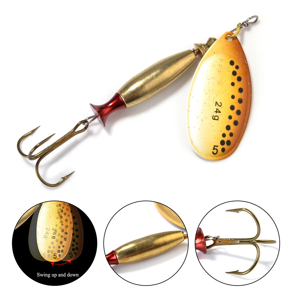 Señuelo de pesca con cebo giratorio de fundición larga, anzuelo triple, 18,2g, 23,5g, señuelo con cuchara de Metal, cebo duro, Wobblers artificiales para curricán, Lucio - imagen 5