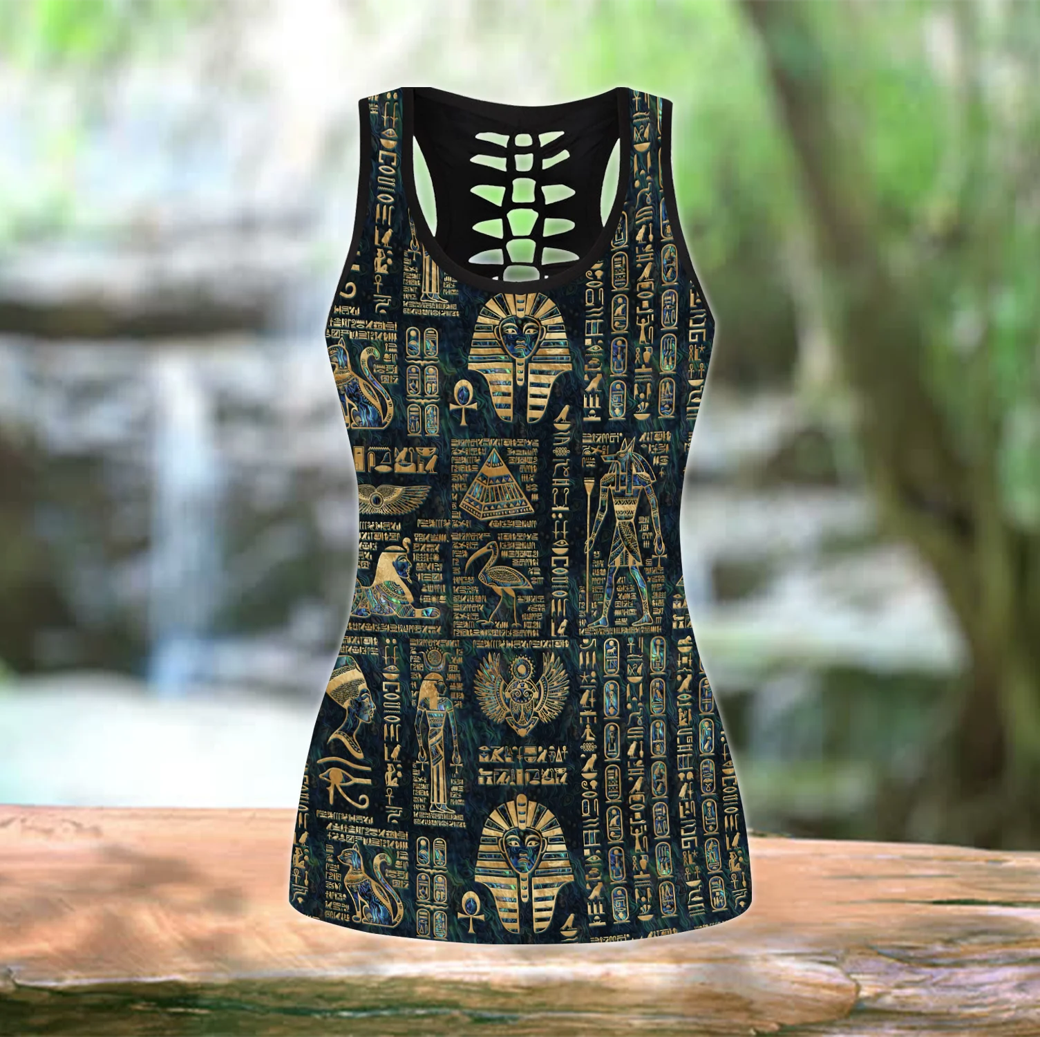 Mallas deportivas LKB-19 – Top 3D jeroglíficos egipcios mujer - imagen 2