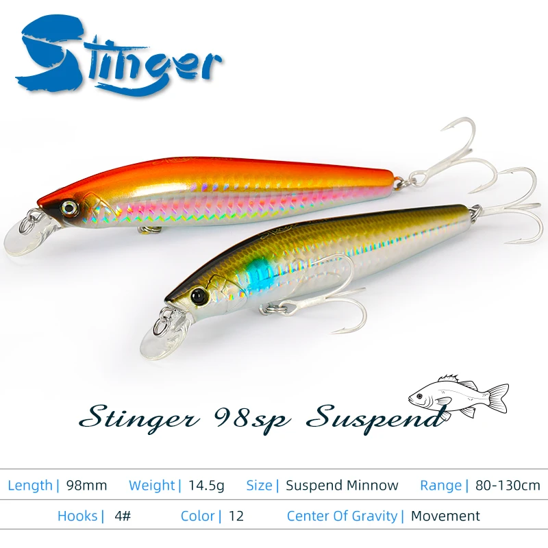 TSURINOYA-señuelo de pesca de agua salada, pececillo suspendido, DW86, 98mm, 14,5g, sistema de peso de tungsteno, cebos Wobbler de fundición larga - imagen 2