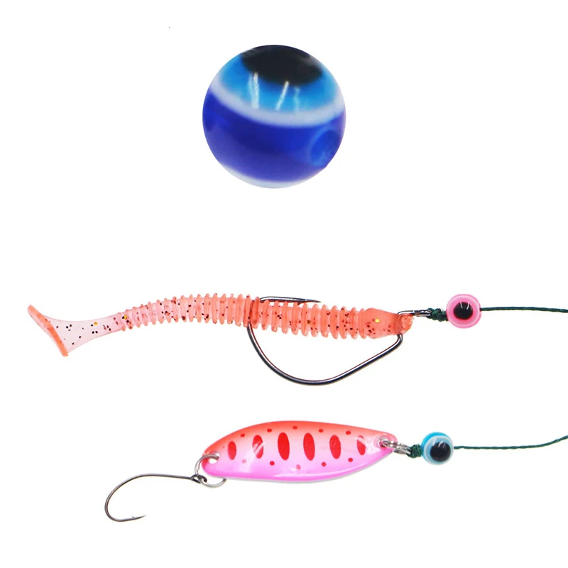Cuentas de pesca de ojo de pez, 50 piezas, 4/6/8mm, colores mezclados, impuestos de aparejos de pesca, Kit de bricolaje, cuentas acrílicas de pesca de lubina, accesorios de aparejos de pesca - imagen 3