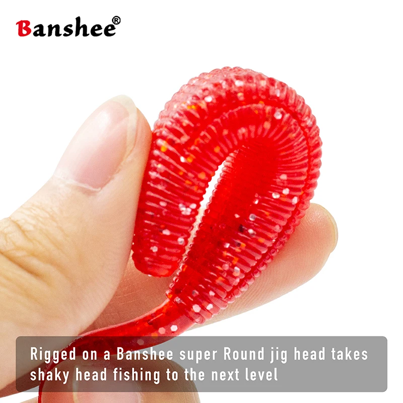 Banshee-señuelo de Pesca de gusano, cebo blando de 95mm y 5g, fácil de delinear, para lubina, de silicona, giratorio, para agua salada, SwimbaitsWobbler - imagen 5