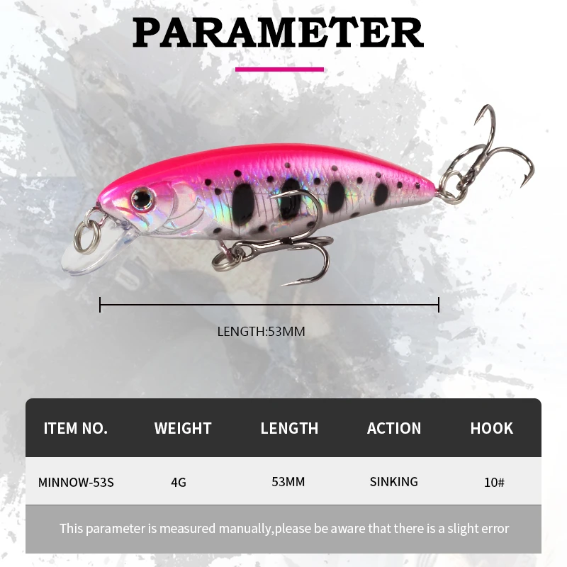 MAGIC WORKS-señuelo de pesca de pececillos, cebo duro Artificial de 53mm y 4g para trucha, Crankbait, Lucio, Wobbler, agua dulce y salada - imagen 3