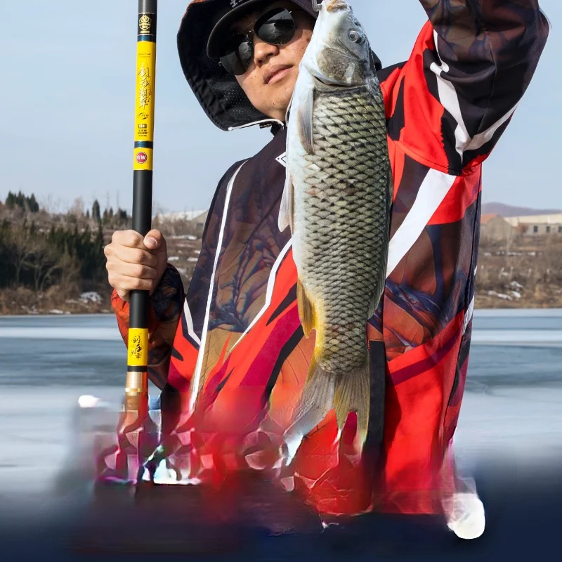 Caña de pescar de fibra de carbono, aparejo de pesca de carpa, sección larga, superligera, 8/9/10/11/12/13m - imagen 4