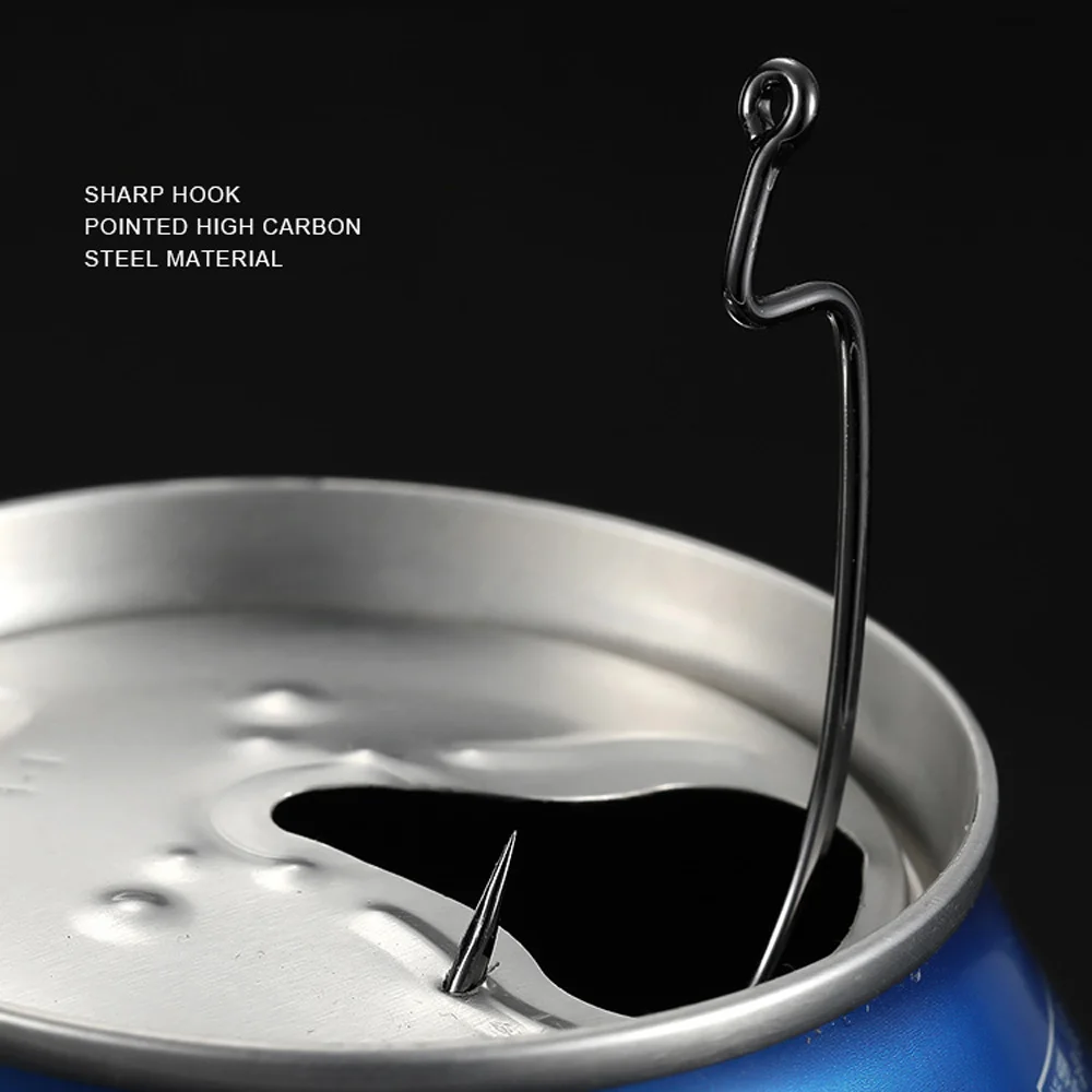 Anzuelos de pesca de manivela ancha de 50 piezas, anzuelo de acero al carbono Offset, tamaño 3/0 #-2 #, púas, para carpa, señuelo de cebo de gusano blando - imagen 4