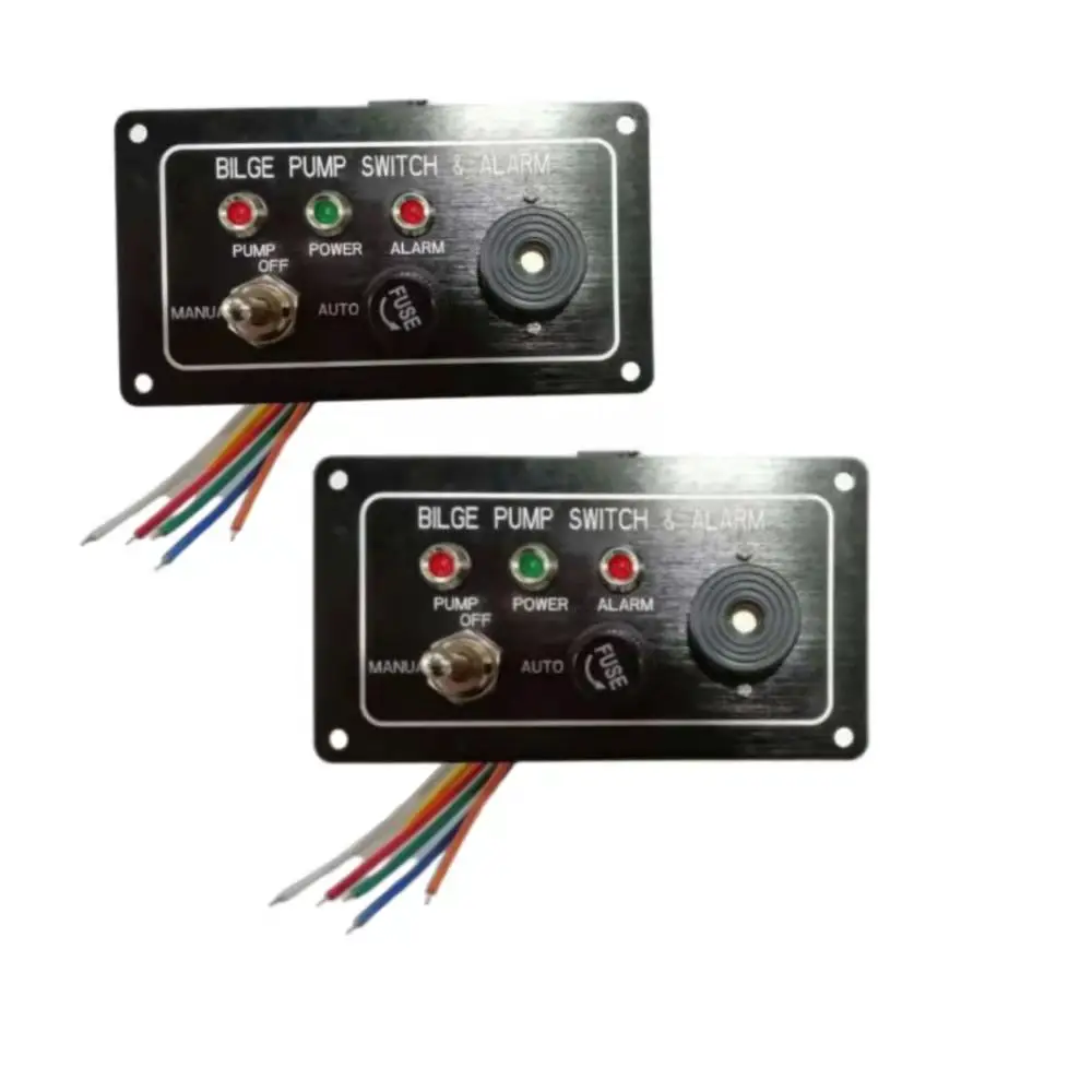 Interruptor de bomba de alarma de sentina para barco marino, placa de aluminio LED DC12V, Panel de palanca de carcasa, apagado Manual automático para indicador de barco RV - imagen 3
