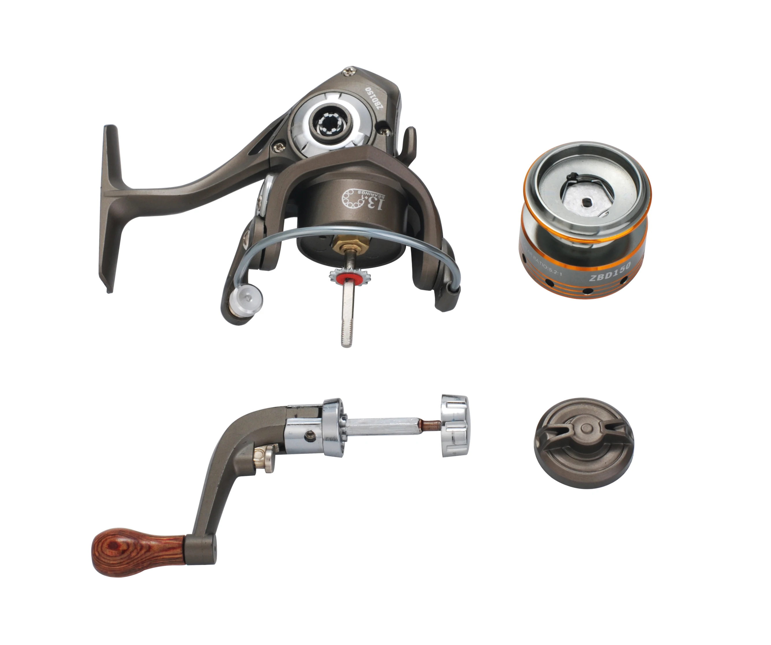 Pesca de lagarto 6 rodamientos Mini en palma relación 5,2: 1 Nylon 66 + Material de fibra de vidrio Mini pesca en hielo, carrete de pesca en roca y señuelo