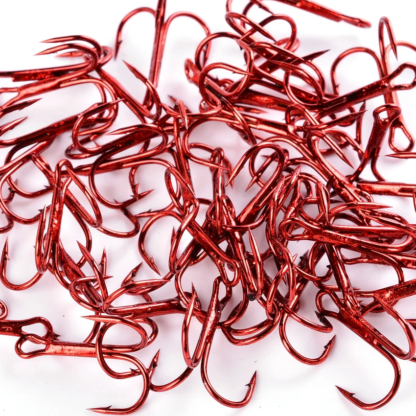 Anzuelos de pesca triples de acero al carbono, herramientas de aparejos de pesca, redondos, plegables, para lubina de agua salada 3/0 #-14 #, 10 unid/set - imagen 5