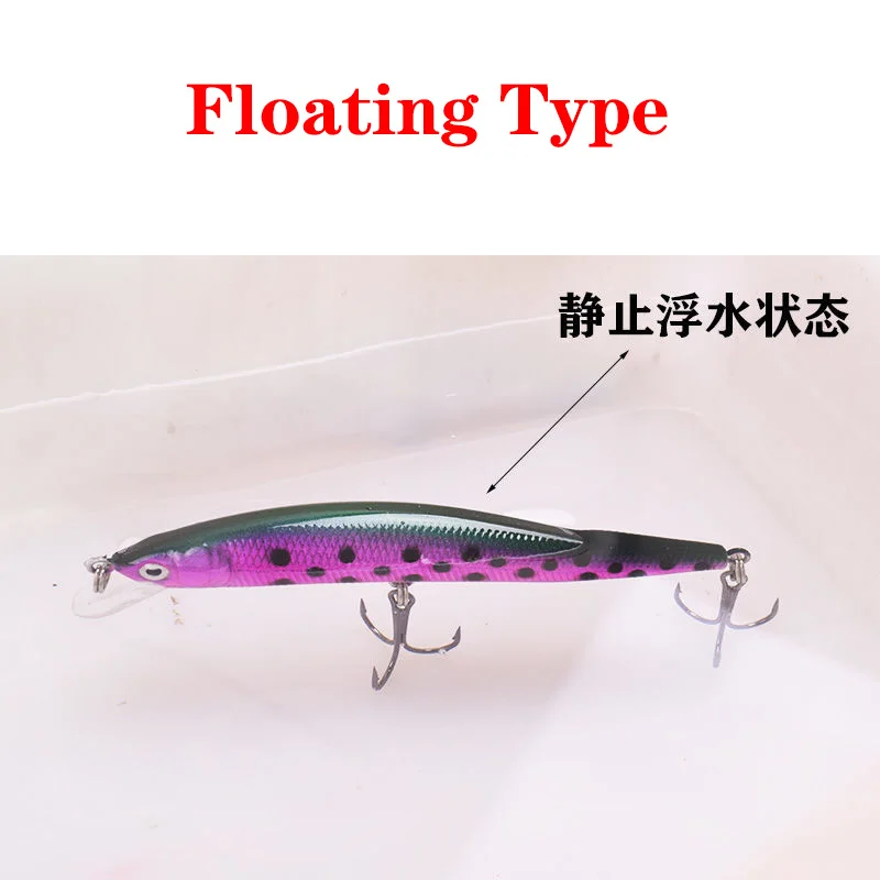 Señuelo de pesca de pececillos de agua superior, cebo duro flotante de 10cm y 8g con ojos 3D, anzuelos triples, Crankbaits de carpa, 1 ud. - imagen 5