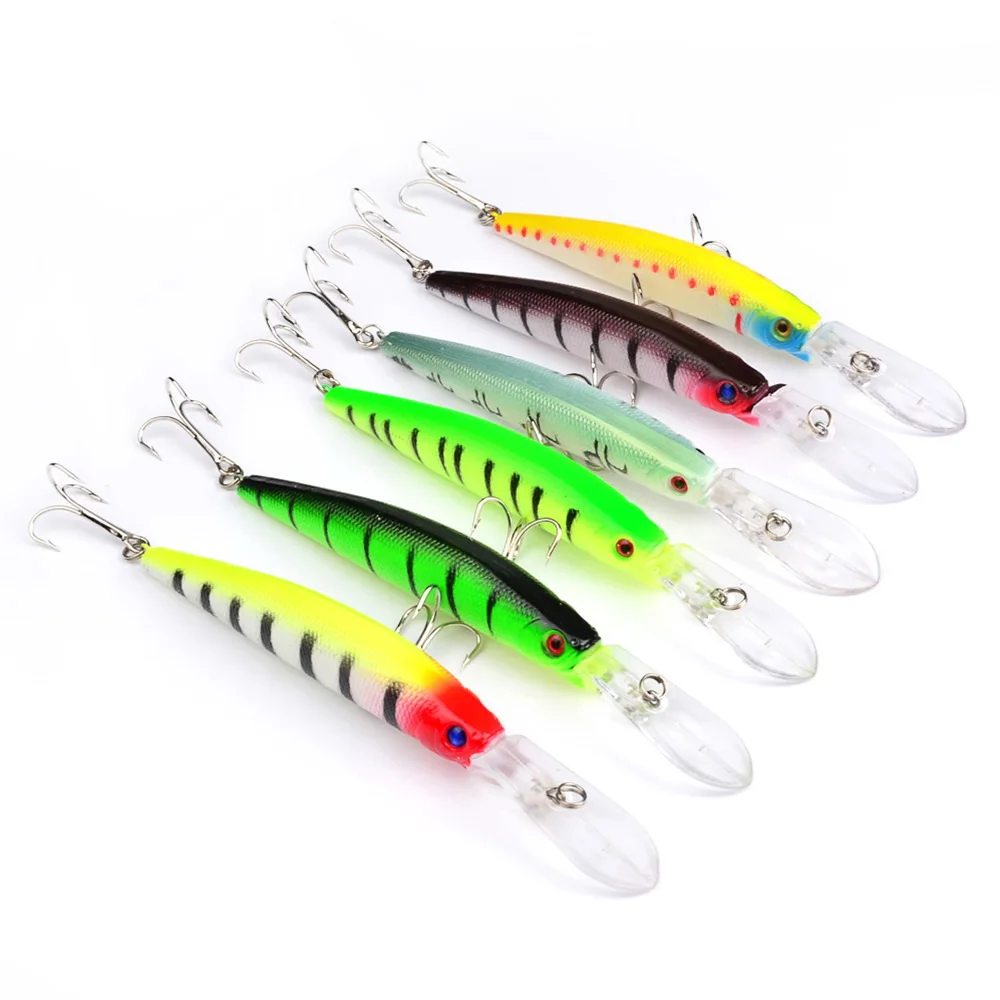 Minnow-Señuelos de Pesca Wobbler, cebo duro de 145mm y 15,5g con 6 ganchos #, Crankbait, a rayas, para perca de Lucio - imagen 2