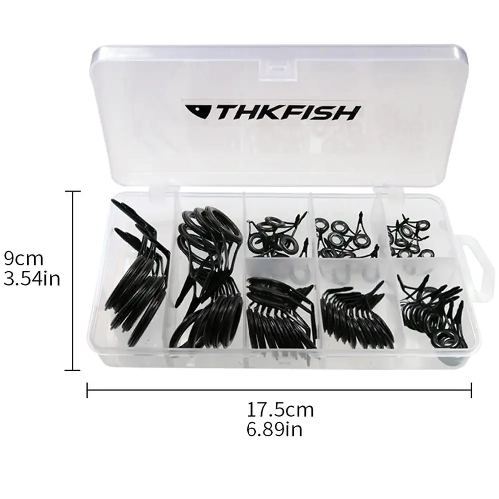 Kit de guías de caña de pescar de 75 piezas, Kit de reparación de guías de caña giratoria de anillo de cerámica de acero inoxidable, juego de reemplazo de guía de poste #6-#30 - imagen 5