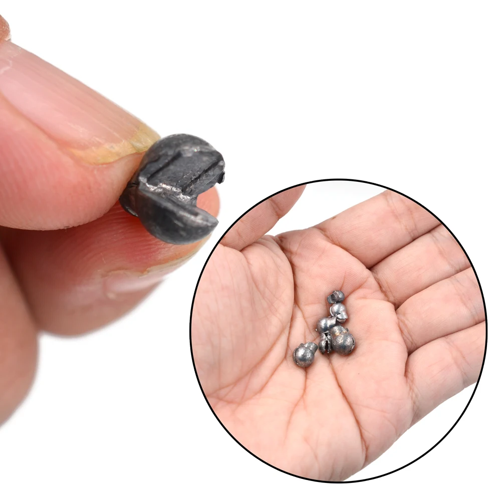 MNFT 20 piezas 1B-6B mordida peso de plomo pesca roca plomo hundimiento giratorio redondo plomo auxiliar pesca de carpa plomos aparejos de tiro dividido - imagen 4