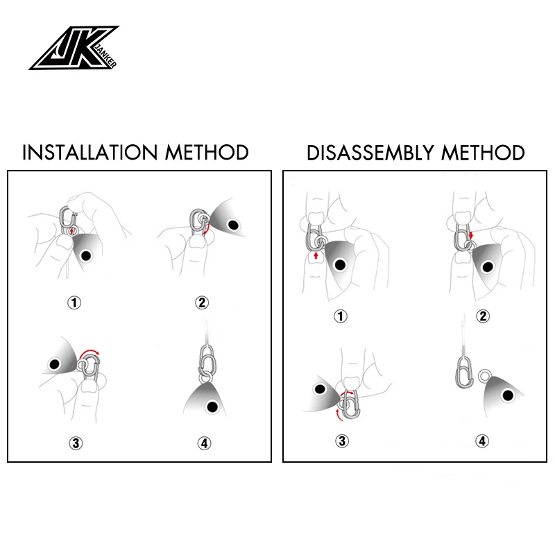 Nuevos anillos de pesca JK, anillos divididos de acero inoxidable, anillo sólido reforzado de alta calidad, anillo de conexión de señuelo, accesorios de pesca - imagen 2