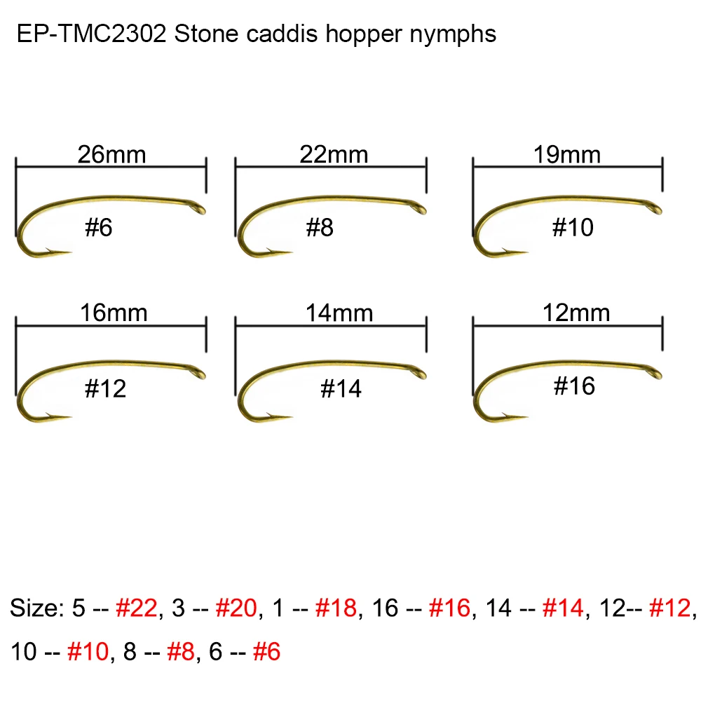 Eupheng-anzuelos de pesca con mosca húmeda, anzuelos de pesca de 100 piezas, serie Steelhead Salmon Stone Bug Egg - imagen 3