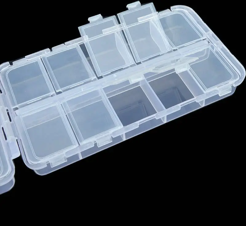 Caja de señuelos de pesca de 20 celdas, dos niveles, 16cm * 9,5 cm * 3,9 cm con fuerza transparente Visible, aparejos de pesca, caja de cebo - imagen 5
