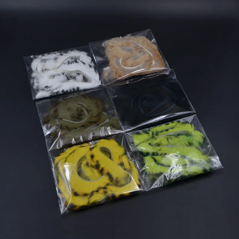 Tiras Zonker barradas de corte recto, 6 colores, 2 metros, trucha, lubina, moscas, tiras móviles de conejo, atado de moscas, serpentinas de piel, patrones de señuelos - imagen 2