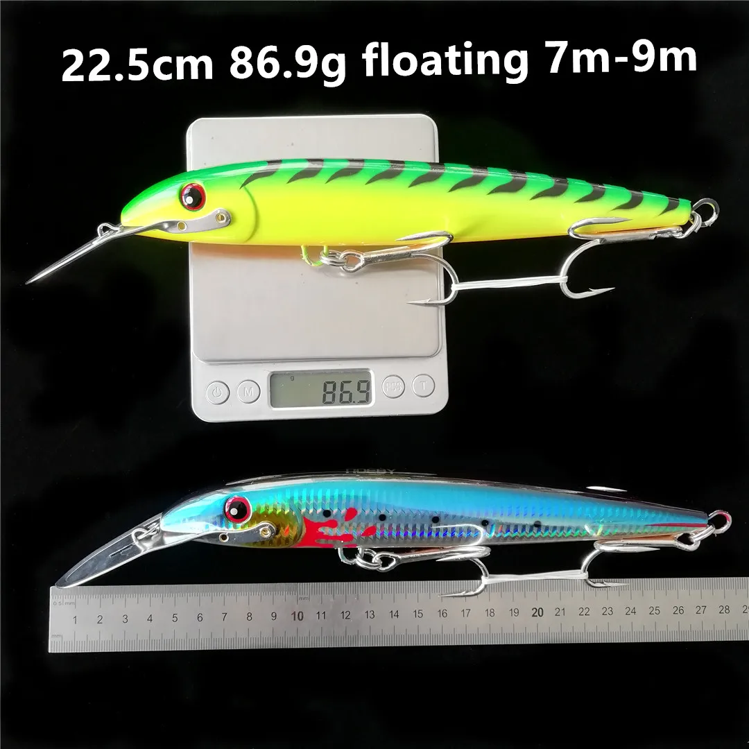 NOEBY, 1 unidad, 32g, 60g, 76g, cebo que se hunde, pececillo grande, atún, señuelo de pesca de curricán, labio grande de acero inoxidable, nuevos aparejos de pesca de curricán - imagen 3