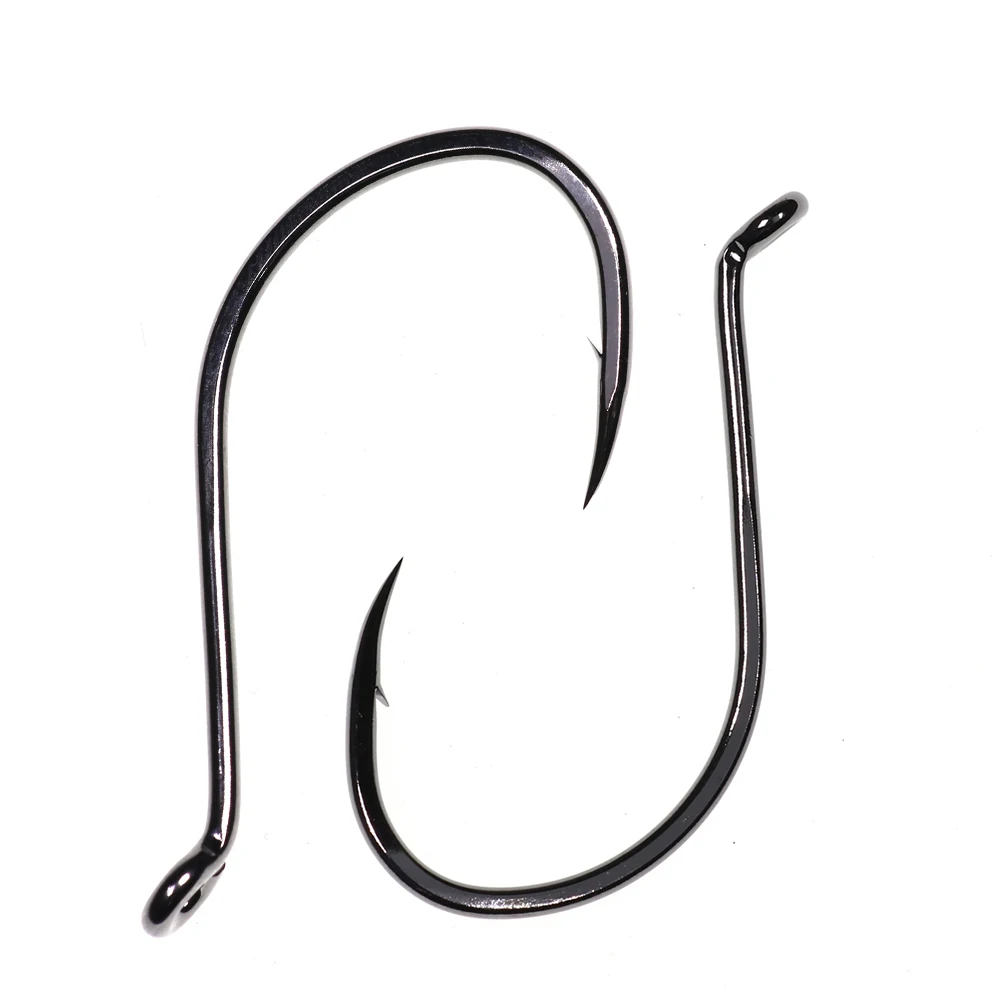 Bimoo 20 piezas anzuelo de pico de pulpo compensado de acero rico en carbono anzuelo de pesca de mar de níquel negro 4/0 5/0 6/0 7/0 8/0 - imagen 5