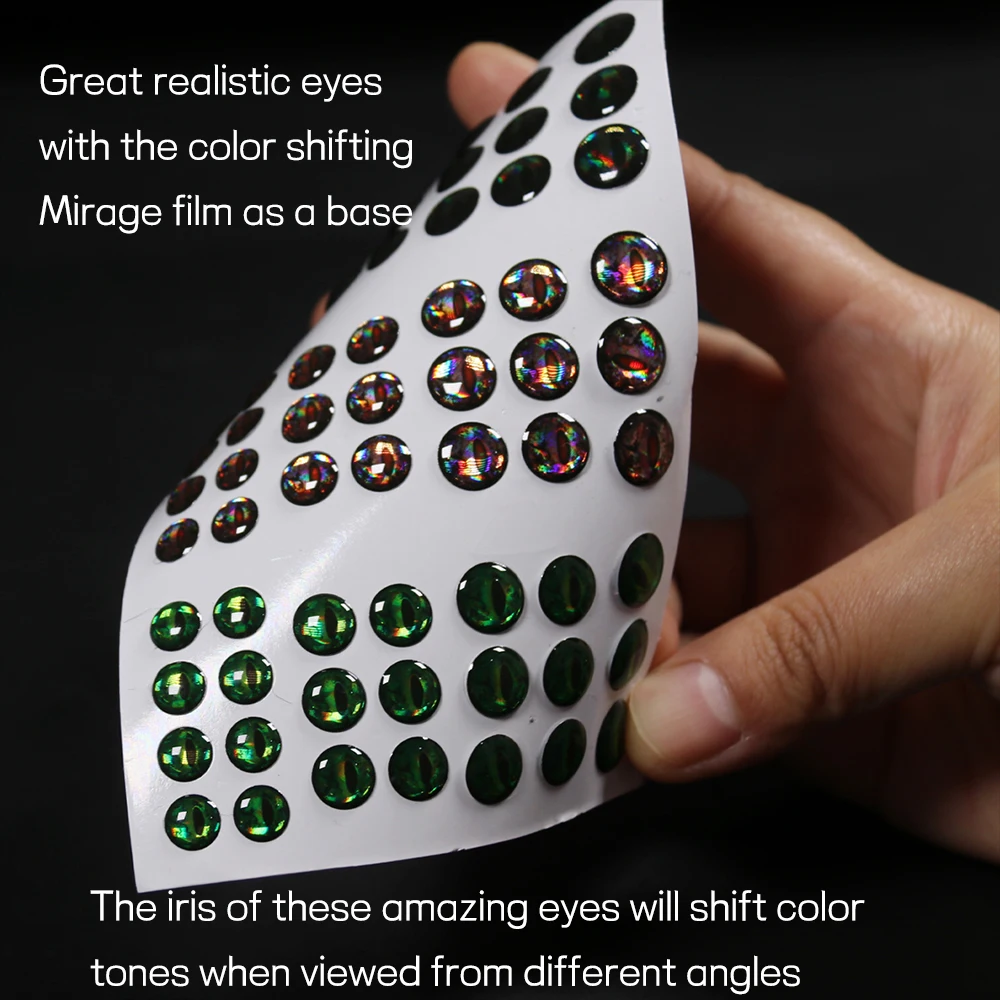 Señuelos holográficos de epoxi 3D, Ojos de pez realistas, Material de bricolaje para anzuelos de plástico, serpentinas de atado de moscas, 69/183 piezas, 3mm ~ 10mm - imagen 4