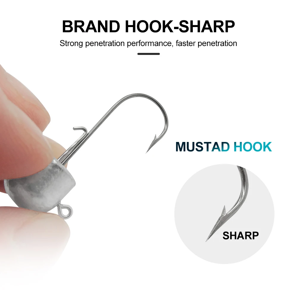 KESFISHING Ned Rig Hook Mustad Acero con alto contenido de carbono 1,5g 2g 3g 5g 6g 10g 14g 18g cabeza de anzuelo de pesca - imagen 5