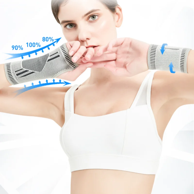 Funda de tendón con esguince de muñeca de tela de grafeno para mantener el calor, protección para el dolor de muñeca, brazalete, soporte de muñeca - imagen 3