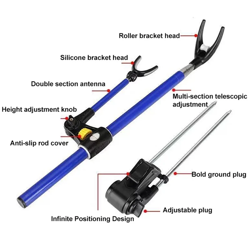 Soporte retráctil para caña de pescar, caja de acero inoxidable, silla de pesca, equipo de aparejos de pesca XA682G - imagen 4