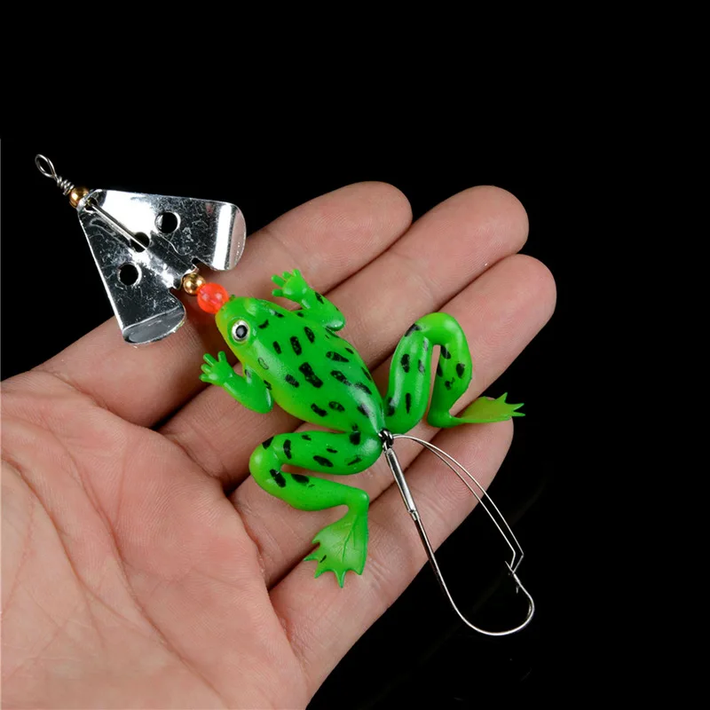 DHYJSFDC 9cm 6,2g rana cebo de silicona pesca señuelo suave Spinner calamar trueno Rana Jig cuchara Trolls cebo suave pesca en hielo de mar - imagen 4